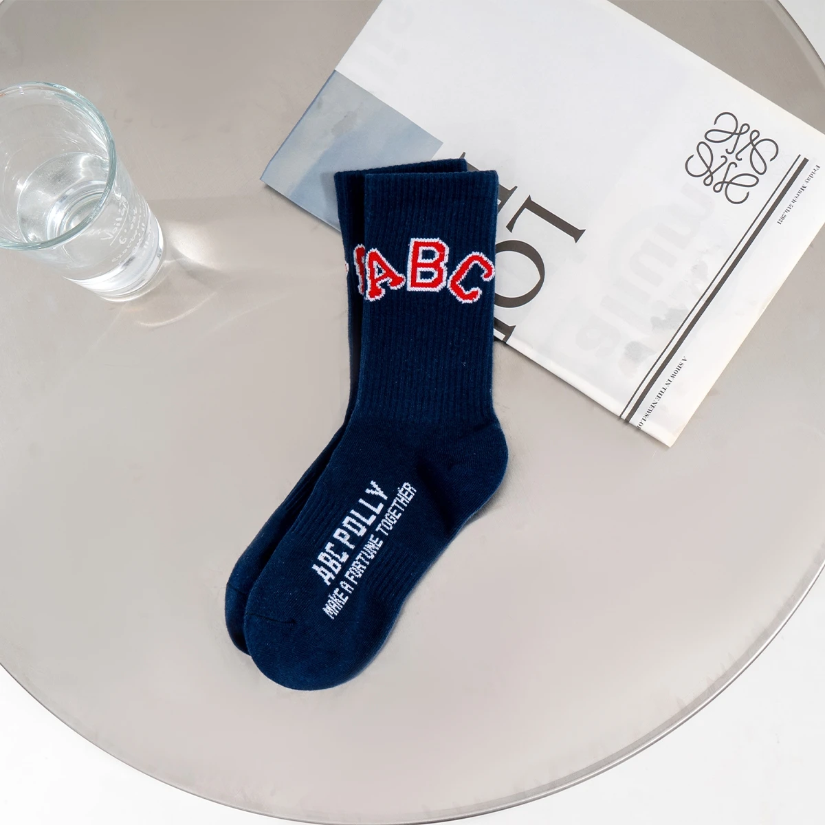 Calcetines largos y transpirables con letras ABC para adolescentes, medias cortas de alta calidad, elásticas, para Golf, playa, para interiores, Harajuku