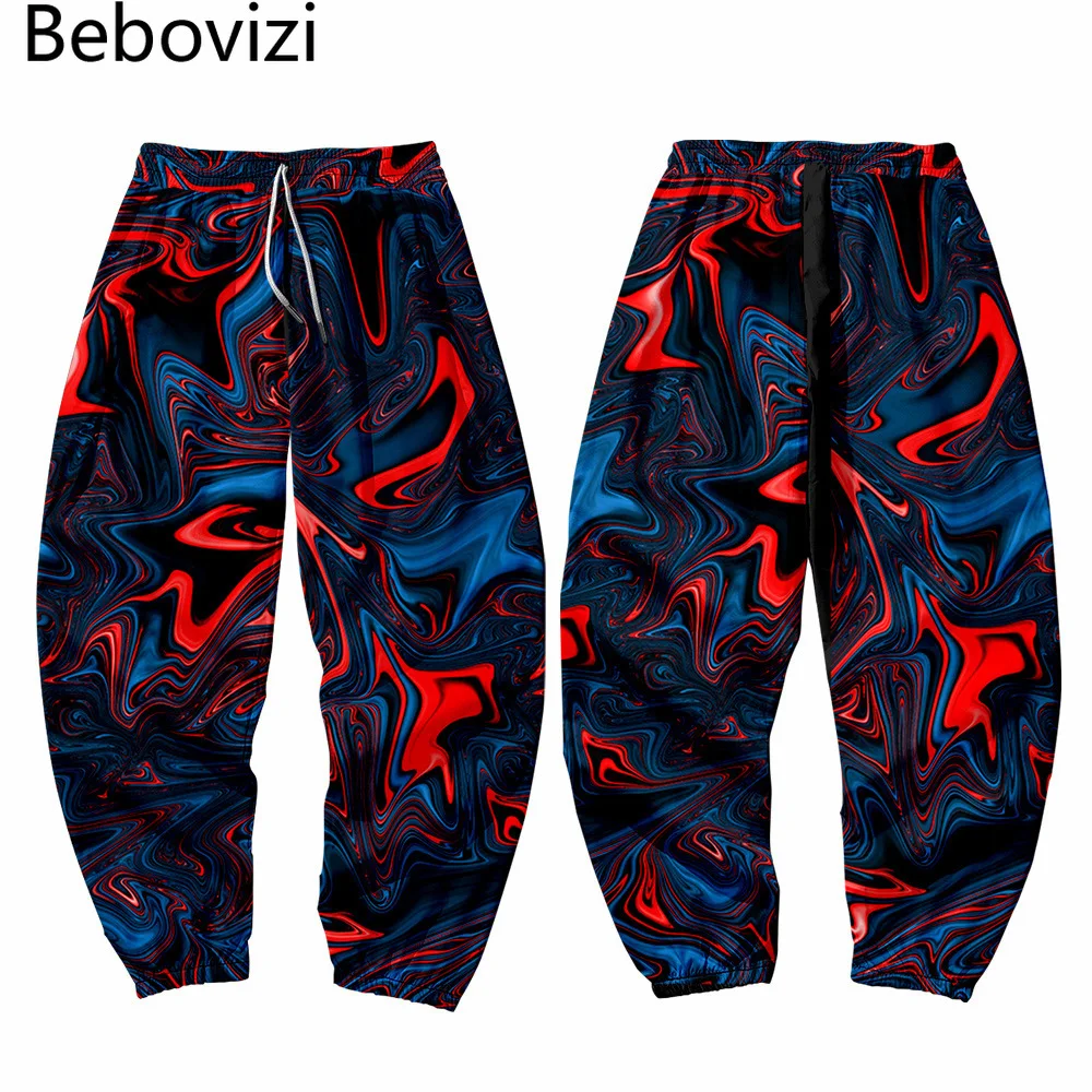 Fashion Creative Printing Sweatpants Women Men Loose Multi Pocket  Baggy Pants Autumn Jogger Trousers Casual Street Wear Pants