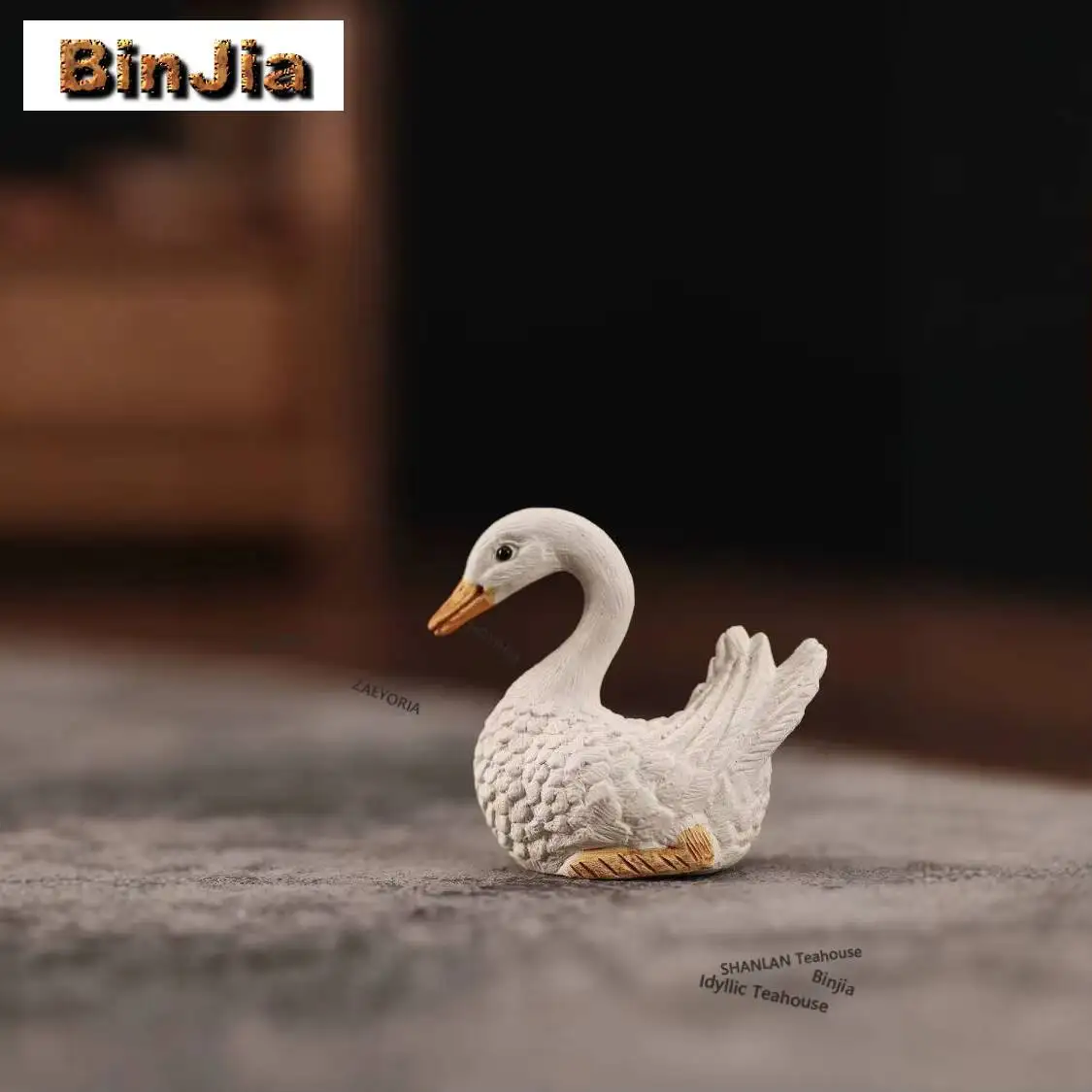 Purpler Sand White Goose Tea Pet Handmade Tea Sculpture Tea Figurine Play Toys Tea Statue Ornaments For Tea Accessories Crafts - view 3