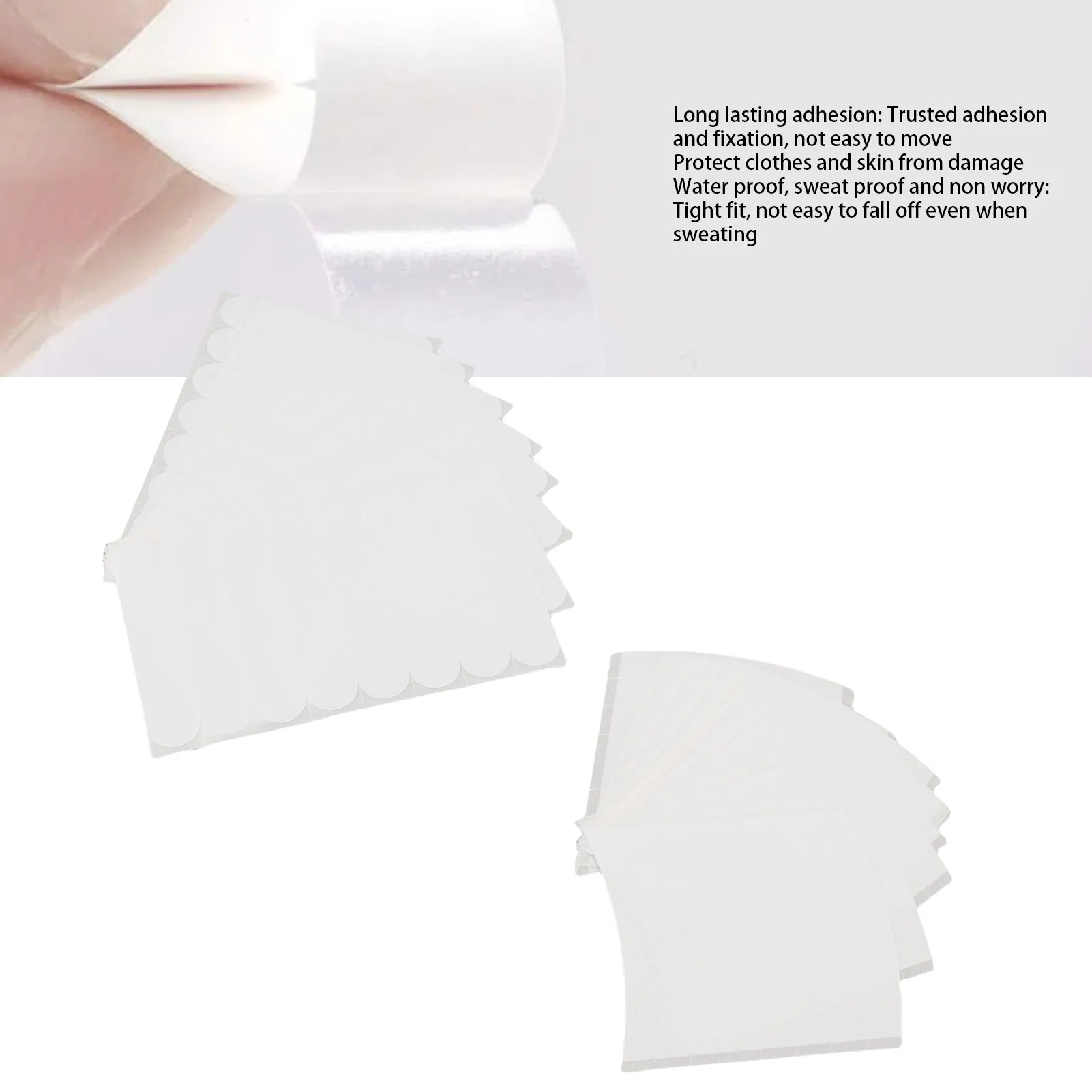 2 مجموعة الجلد الملابس الشريط مزدوج الوجهين فستان الجسم الملابس تنحنح غير التعرض هيم الشريط 10 قطعة مستديرة و 10 قطعة منحني