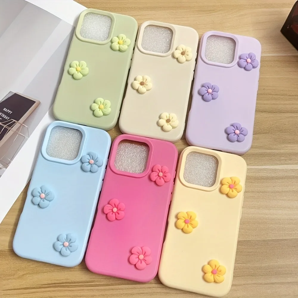 Cute Colorful Dopamine Flower Phone Case For iPhone 17 Pro Max 17Air 16 15 14 13 12 11 Pro Max 15 14 Plus Shockproof Matte Cover