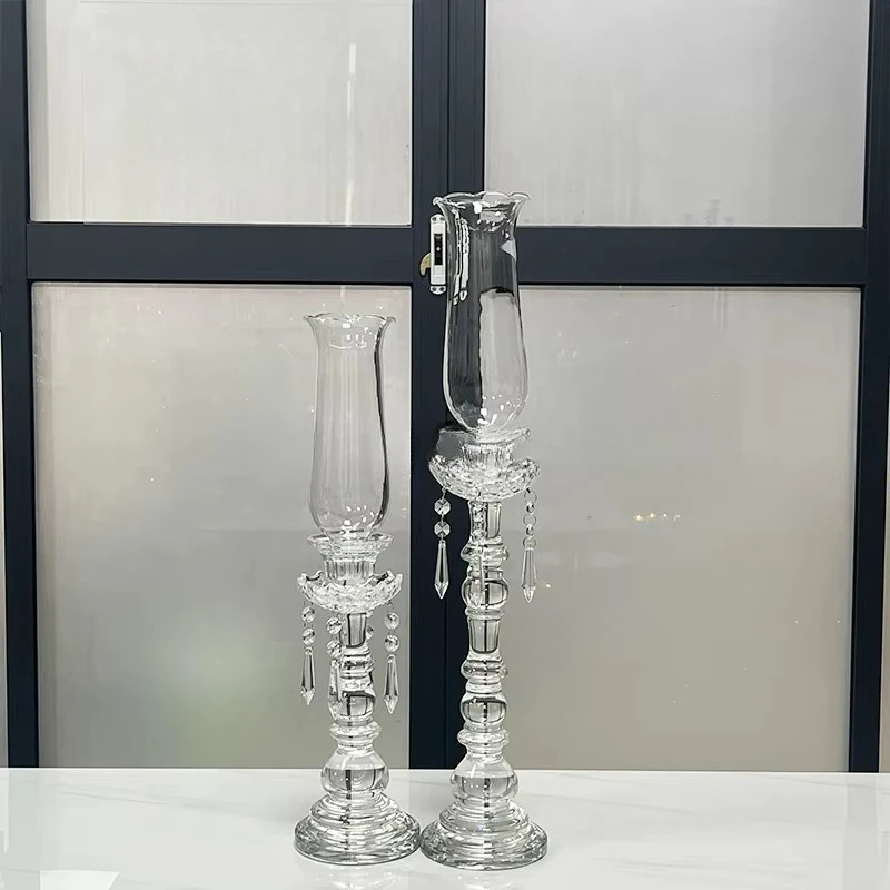 Hot-selling cylindrical home decoration ornament transparent candle holder