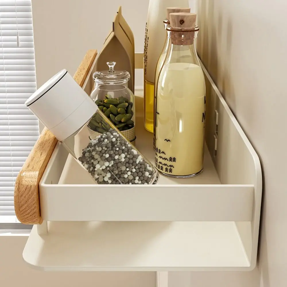 

Без установки сверла Настенный органайзер Деревянный материал Настенная деревянная полка для хранения Многоцелевой дизайн