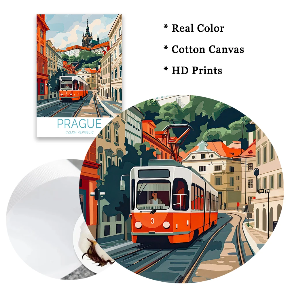 براغ السفر المشارك جمهورية التشيك جدار الفن السفر المشهد يطبع براغ القلعة أوروبا السفر قماش اللوحة ديكور غرفة نوم