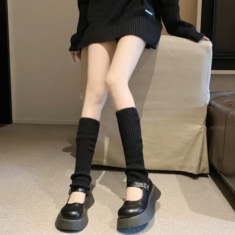 Women Leg Warmers Winter Girl Female Leg Cover For Gym Fitness Y2K Wool Latin Dance Ballet Yoga Loose Socks Long Stocking image 2
