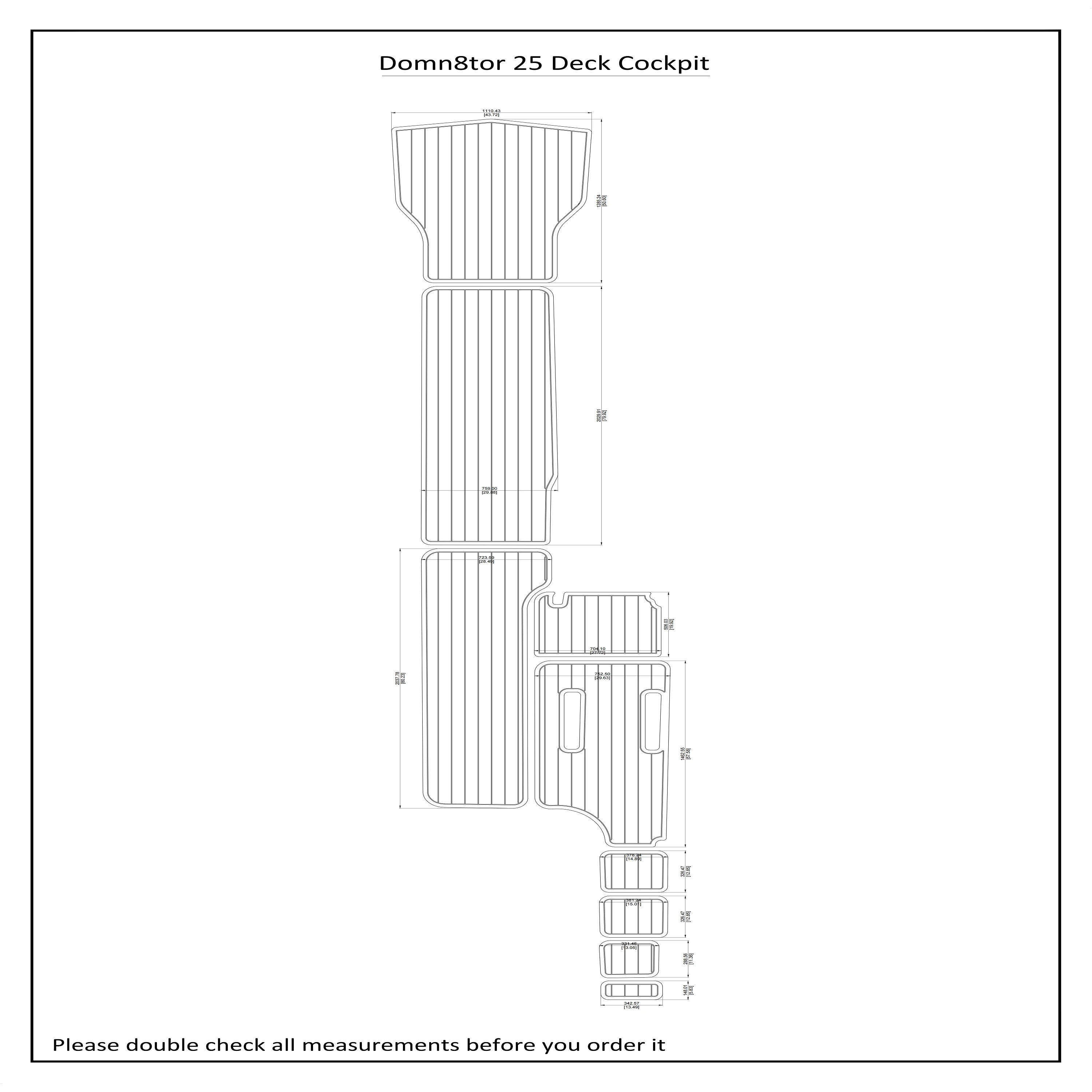 

Domn8tor 25 Deck Cockpit Boat EVA Faux Teak Deck Floor Pad