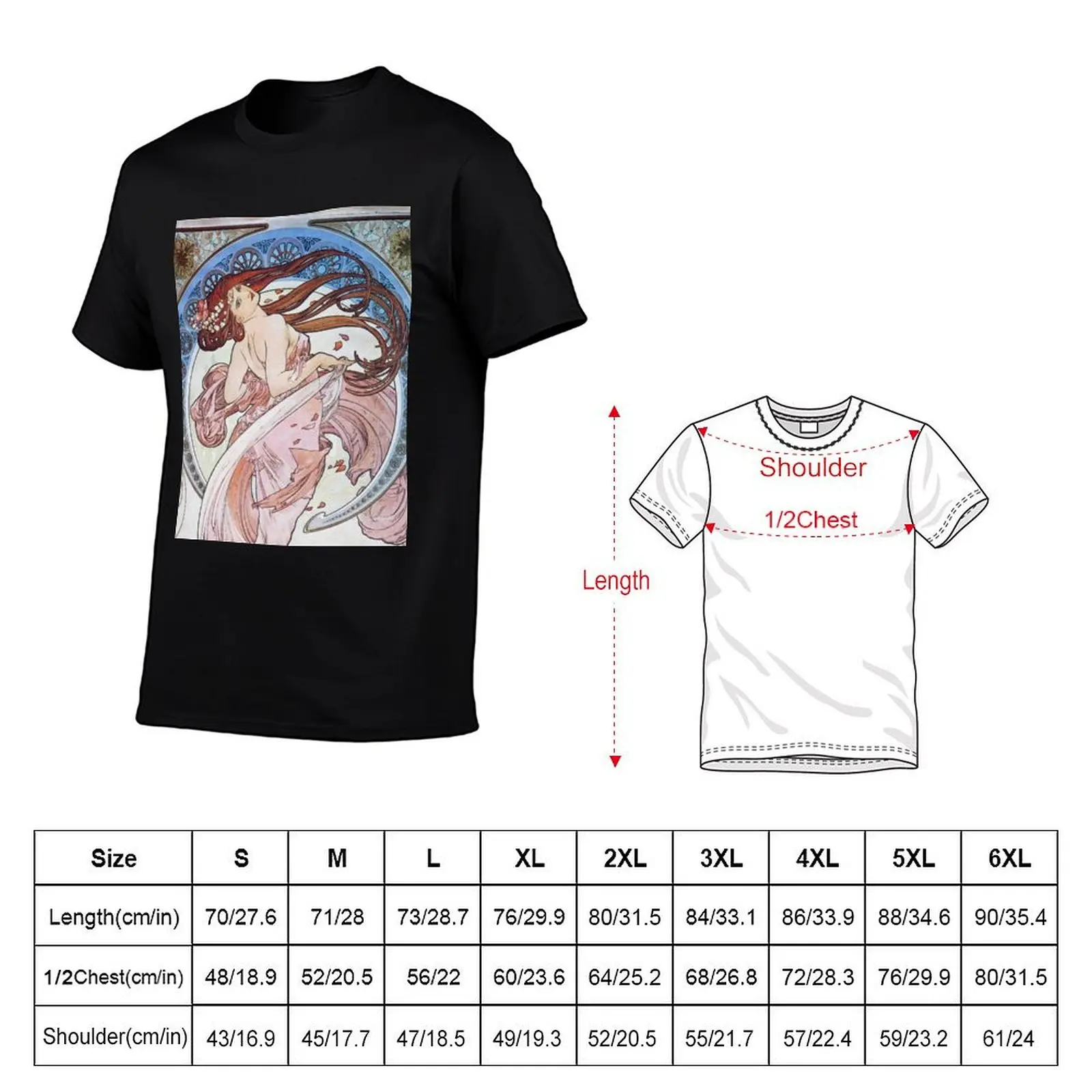 Alphonse Mucha - Dance T-Shirt blacks designer shirts street wear quick-drying mens graphic t-shirts big and tall