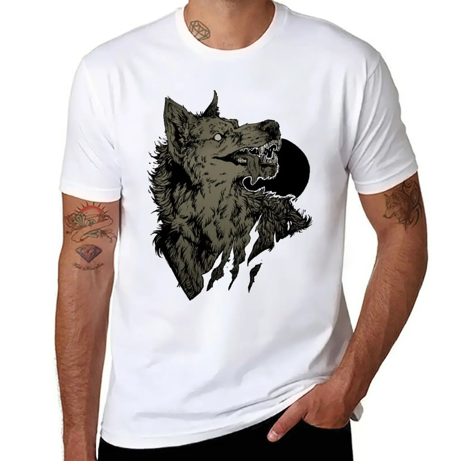 

Werewolf - black T-Shirt Aesthetic clothing customs t shirt for men