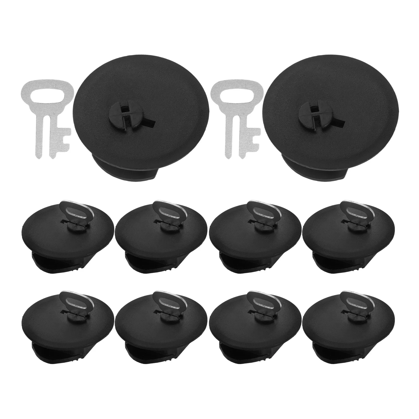 

10pcs Saving Plug Black Closure Bottom Cover Coin Bank Key Round Closure Stopper Box Stopper Piggy Lid Secure Lock