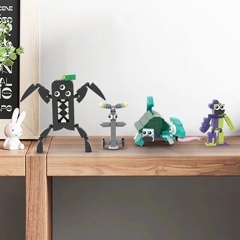 Horror Game Characters Model Creative MOC Monster Robot Combination Assemble Building Block Kit DIY Puzzle Kids Gifts Toys