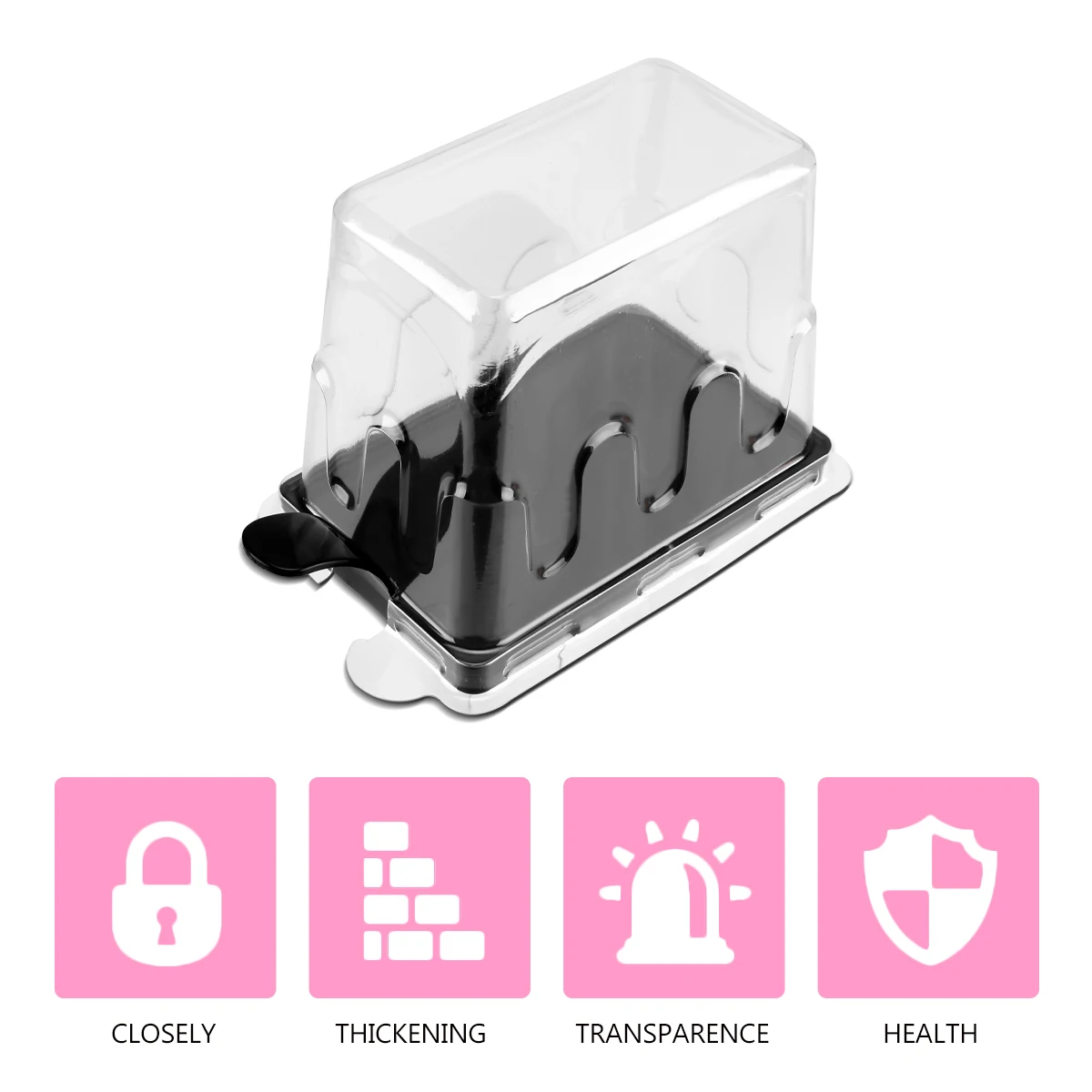 

20 Pcs Rectangle Cake Packaging Box Transparent Disposable Saver Plastic Food Storage Container Box Kitchen Barware