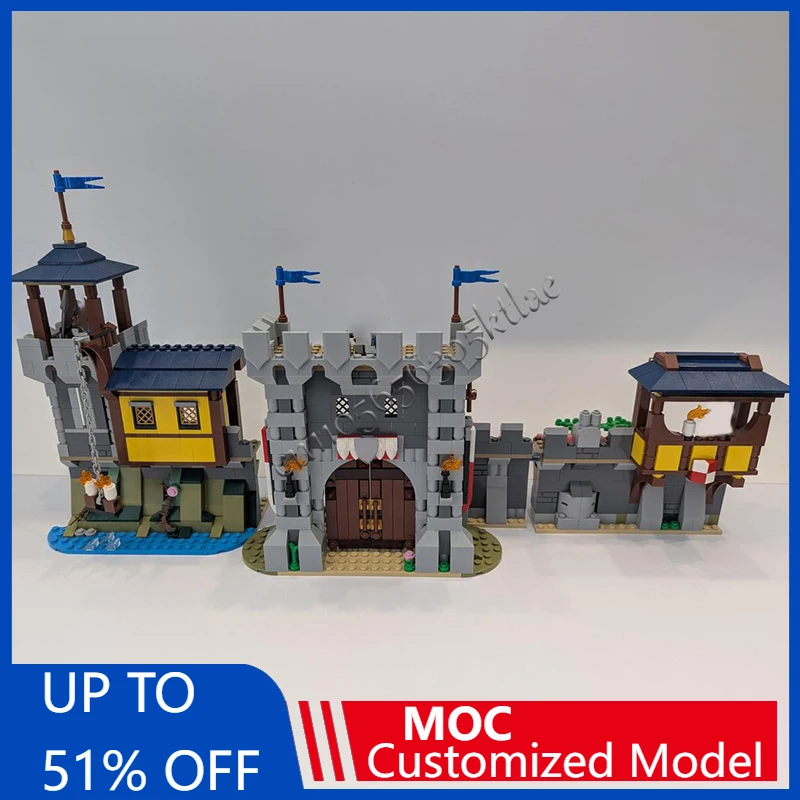 

948PCS Customized MOC-31120 Medieval Castle Additions River Tower Modular Building DIY Blocks Bricks Assembly Toy Holiday Gifts