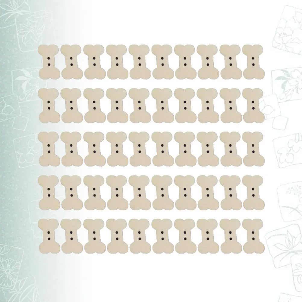 

100Pcs Bone Design Buttons Durable Wooden DIY Handcraft Material for Sewing Knitting Scrapbook Projects Wooden Buttons