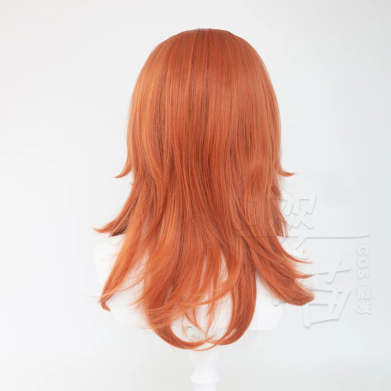 الملاك الشيطان بالمنشار رجل شعر مستعار تأثيري 60 سنتيمتر البرتقال الشعر الطويل للرجل امرأة الاتفاقية الهزلية فستان شعر مستعار زي حفلة اكسسوارات #3