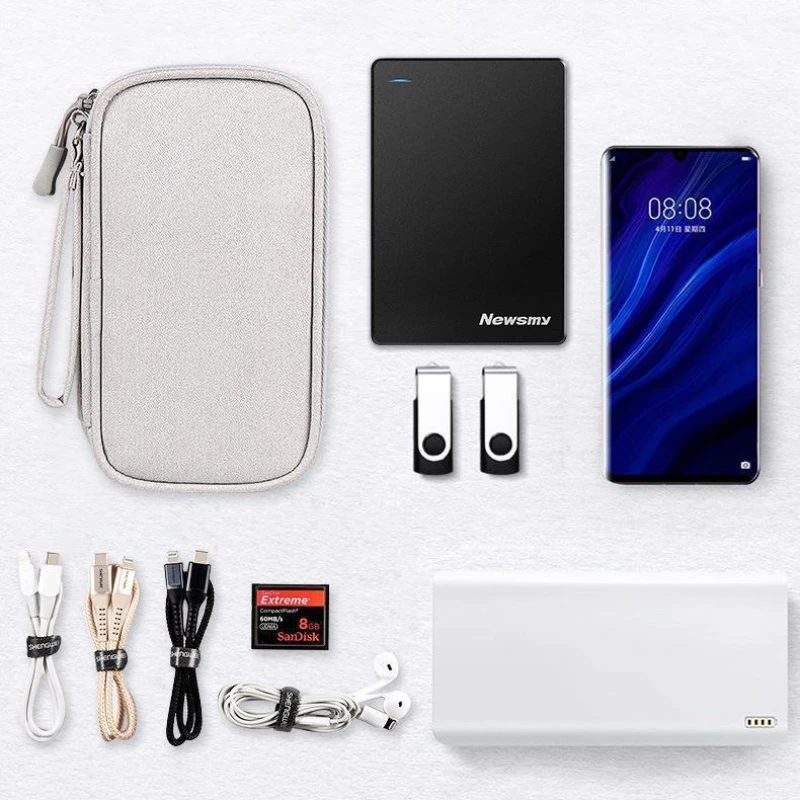 Bolsa de viaje para cables, bolsa de almacenamiento Digital portátil, cargador de Cable de datos USB, organizador de accesorios electrónicos a