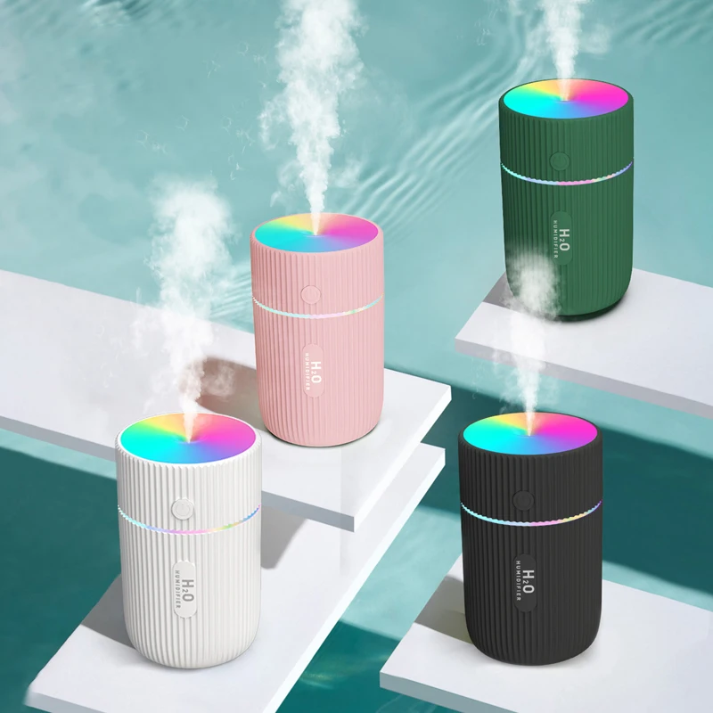USB Humidifier Portable Ultrasonic Aroma Diffuser Cool Mist Maker Mini Air Humidifier Purifier with Light for Car Home Office