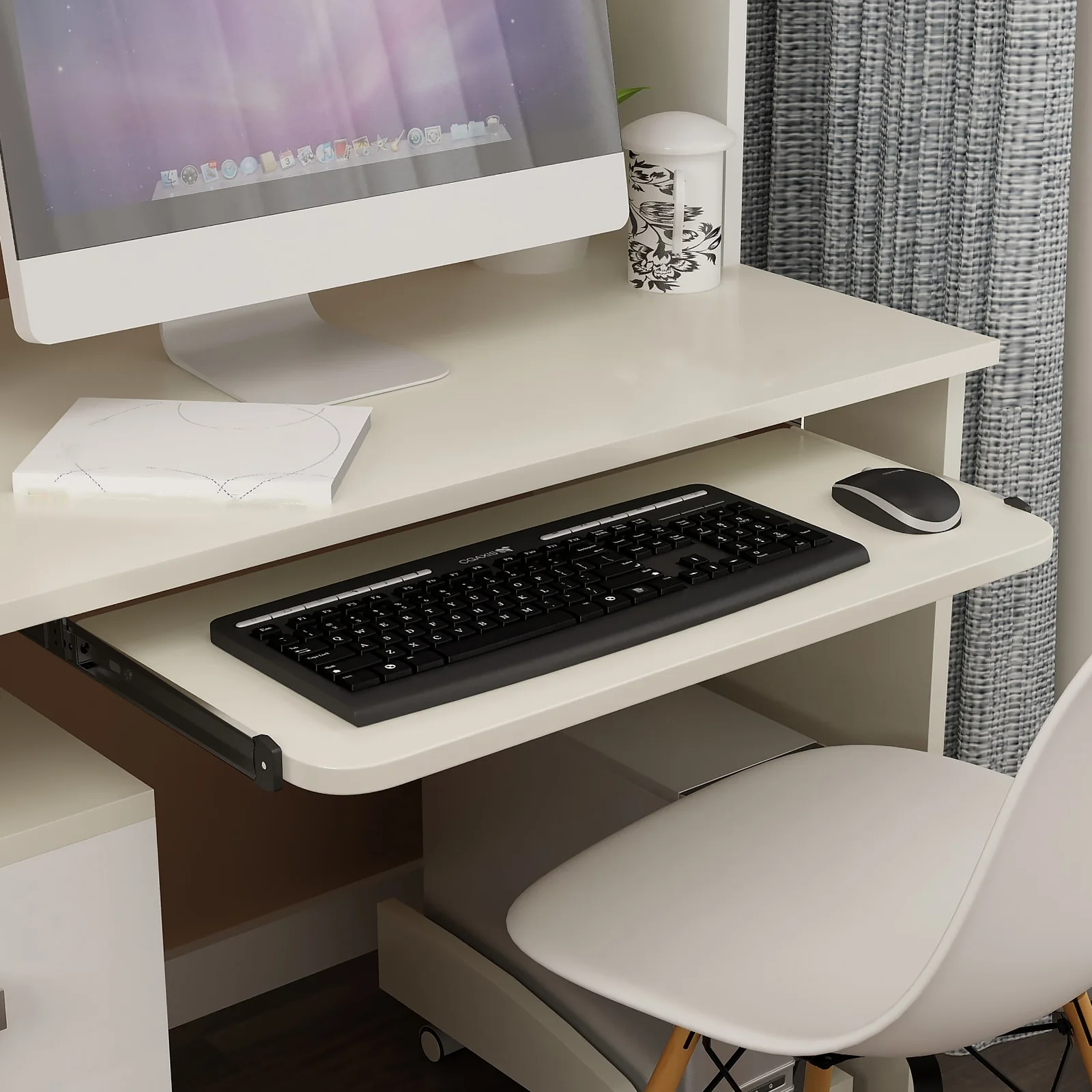 Keyboard Rails Home Office Accessories Practical Stand Tray Slide Steel Computer Cabinet Desk