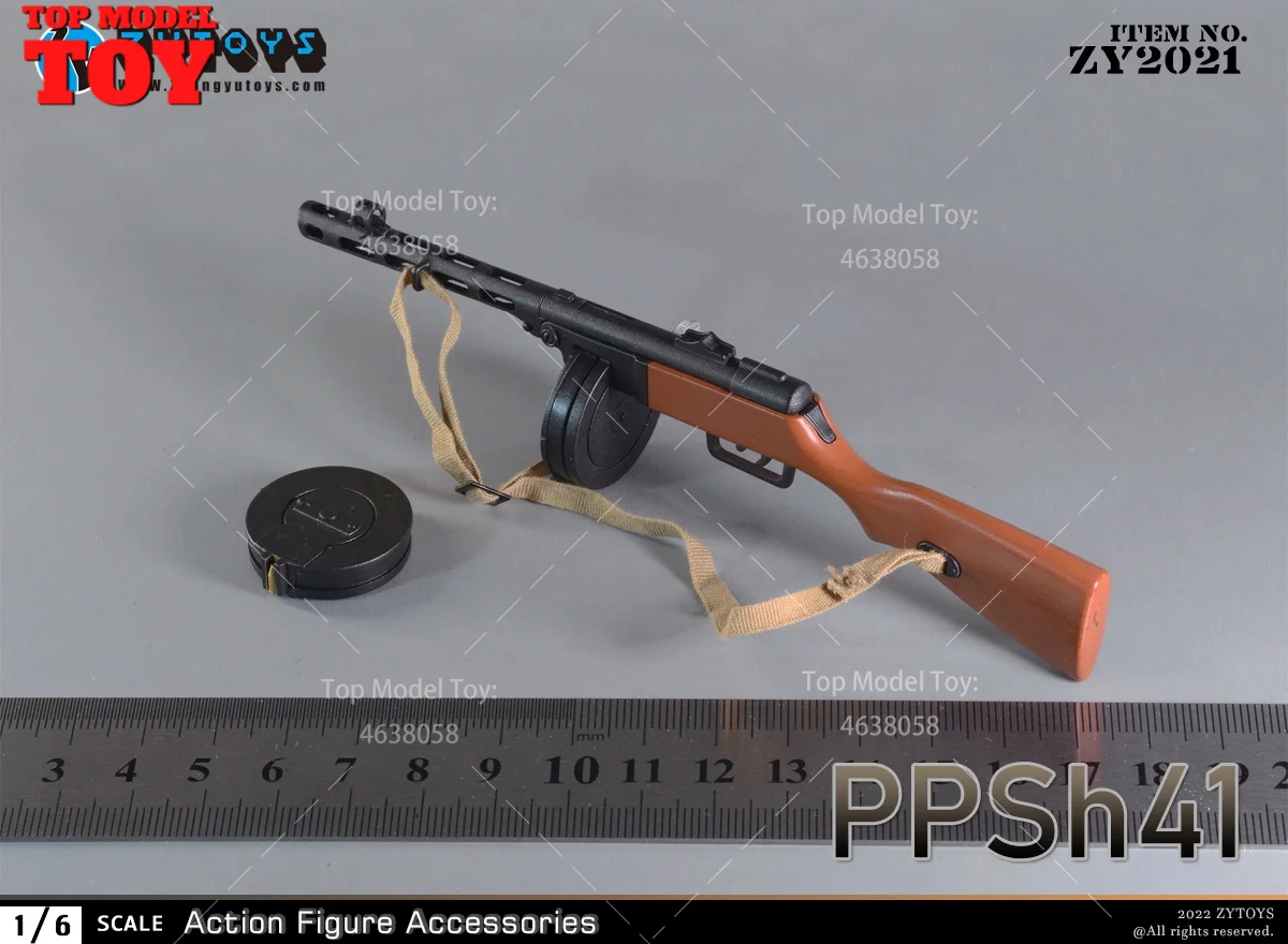 ZYTOYS ZY2021 1/6 Scale Gun Rifle Bobosa PPSh41 Weapon Model Plastics 13CM PVC Toy Fit 12'' Male Soldier Action Figure Body