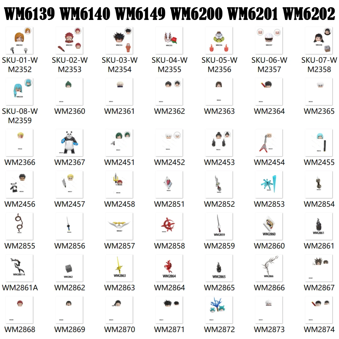 Строительные блоки, аниме, фигурки, рождественский подарок, игрушки для детей WM6139 WM6140 WM6149 WM6200 WM6201 WM6202