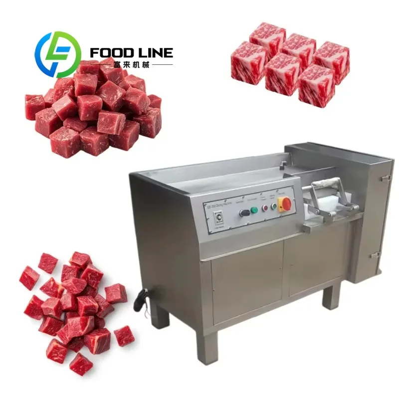 Frozen Meat Block Cutter Industrial Frozen Meat Slicing Cutting Machine Stainless Steel Heavy Duty Food Factory Business Use