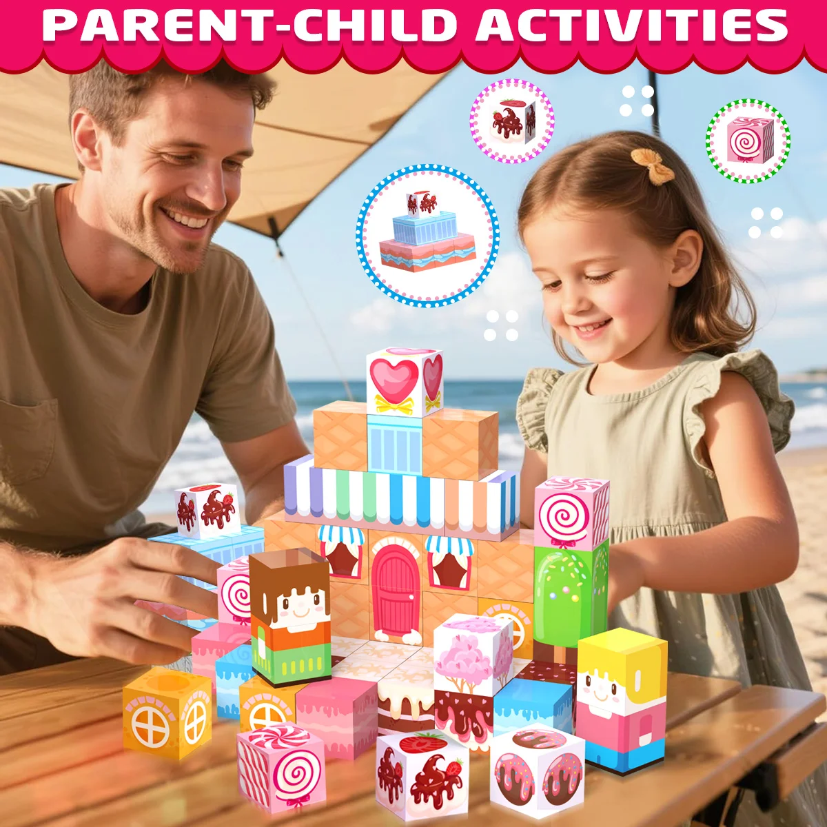 كتل مغناطيسية - ألعاب بناء للأولاد والبنات، هدايا عيد الميلاد وأعياد الميلاد للأطفال، لعبة حسية للفصل الدراسي للأطفال تعلم الجذعية