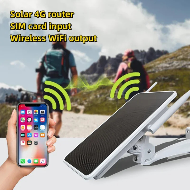 Imagem -05 - Painel Solar Impermeável Wifi Repeater 4g Router Tudo em um Ip66 Bateria 18650 Câmera de Segurança ao ar Livre w