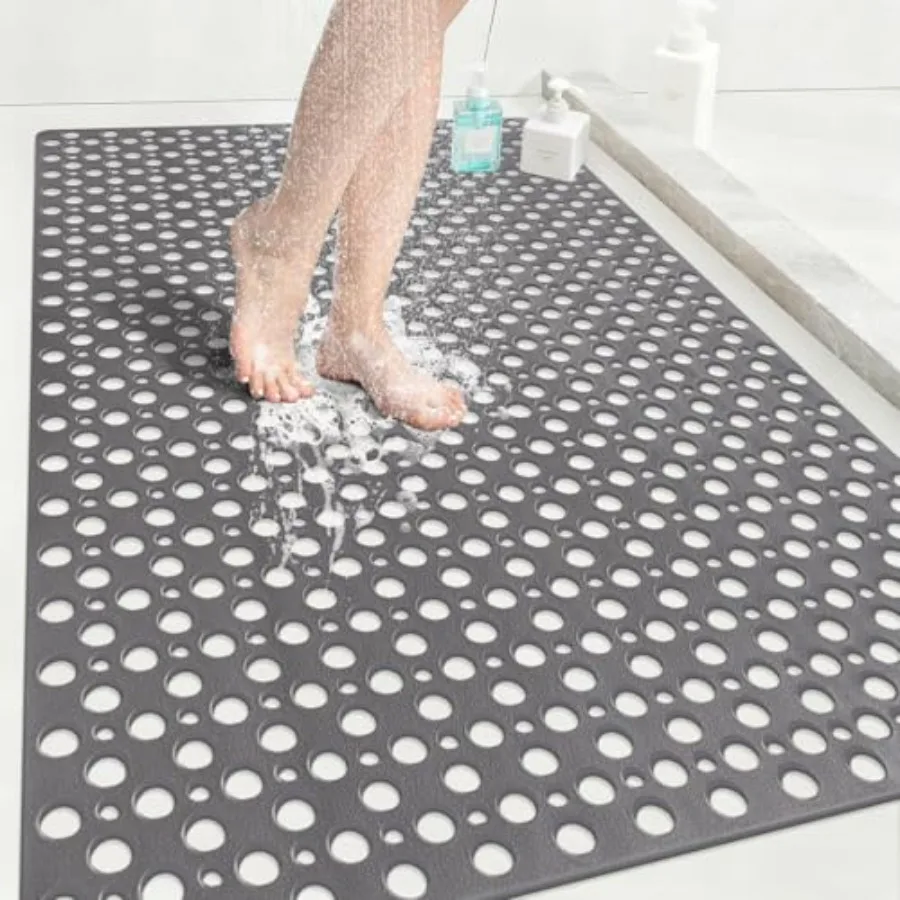 

Противоскользящий коврик для душа с присосками, 31,5x47,2 дюйма, быстросохнущий, из ТПЭ, для душевых кабин, большой коврик для ванной