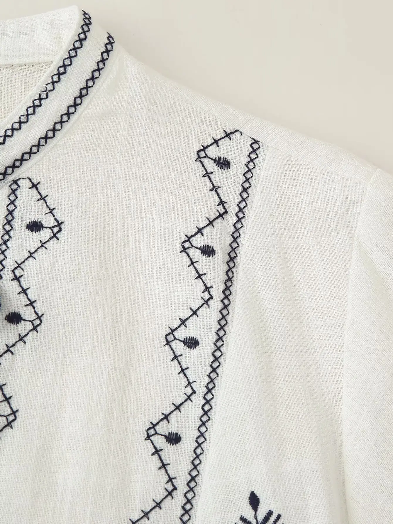 Women's Fashion Vintage Embroidered Shirt 2025 New Ladies Style Clothing