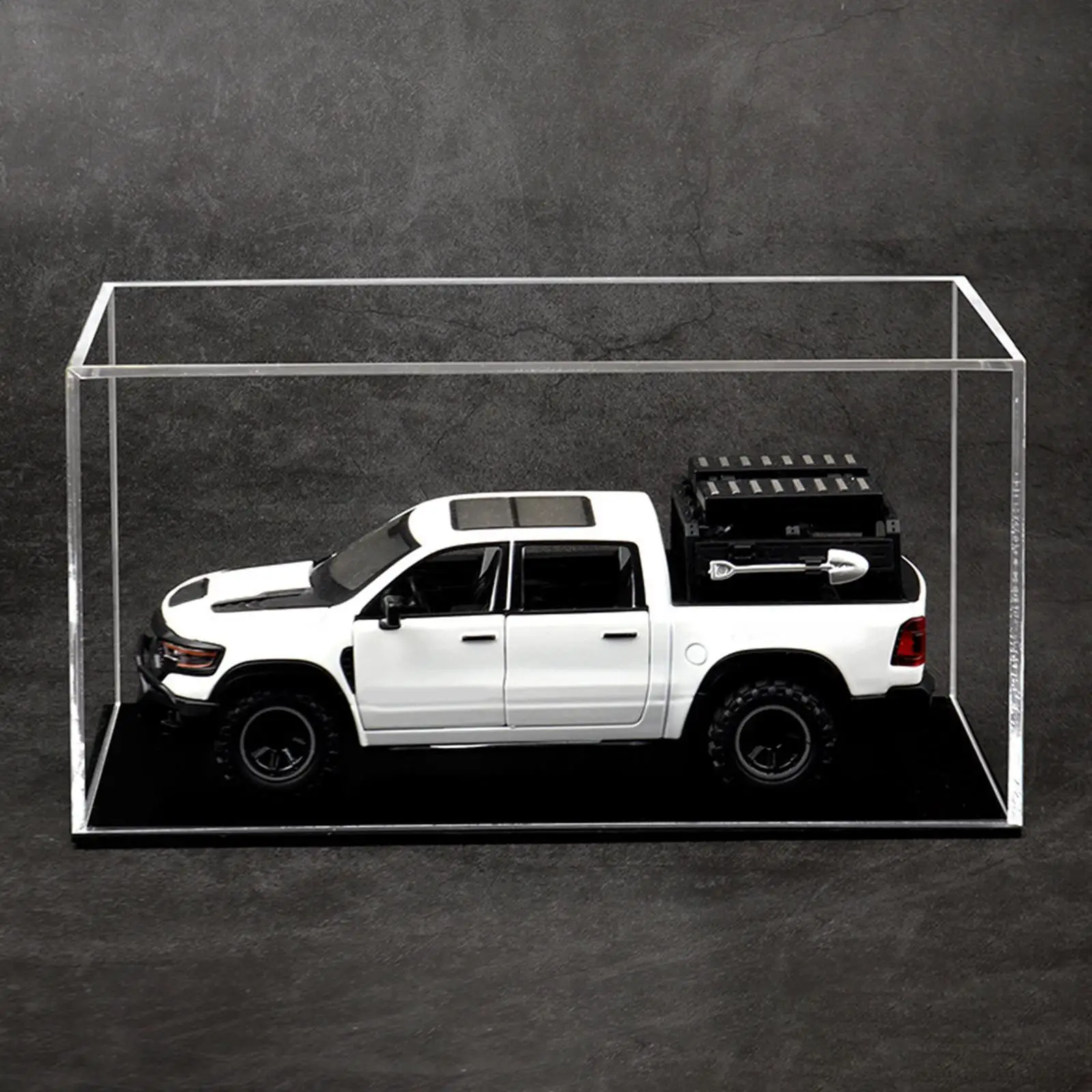 

Model Car Display Case 1/32 Sacle with Black Base Countertop Storage Box Transparent Showcase for Vehicles Alloy Cars Figures