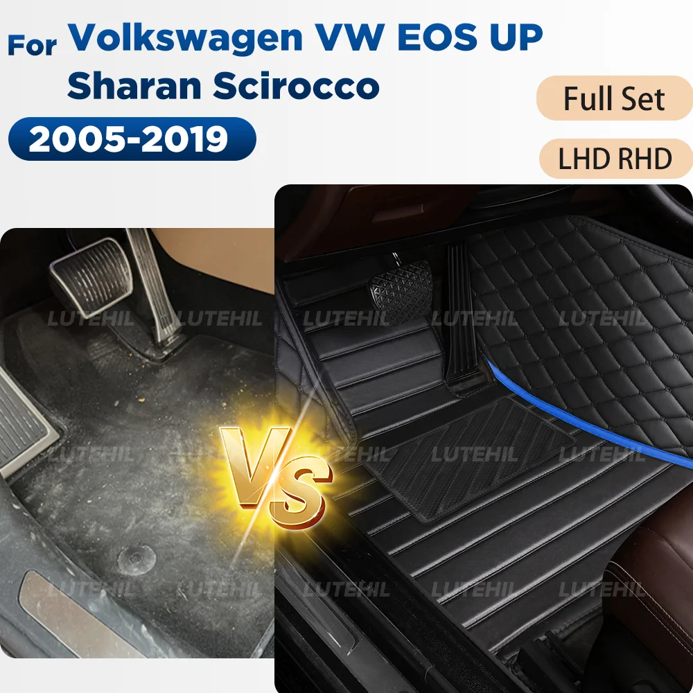 

For Volkswagen VW EOS UP Sharan Scirocco 2005-2019 Custom Car Floor Mat Automobile Carpet Interior Details Accessories
