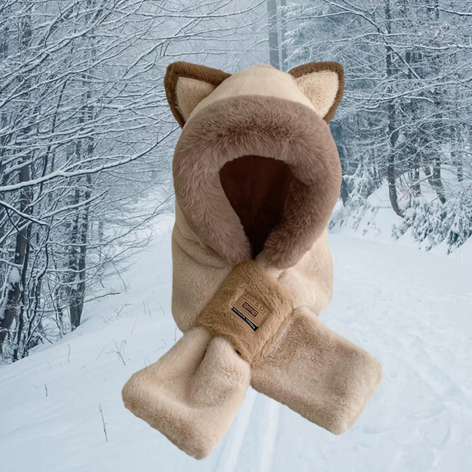 Womens Hood Scarf Beanie Comfortable Winter Warm Headgear Neck Warmer Head Scarf