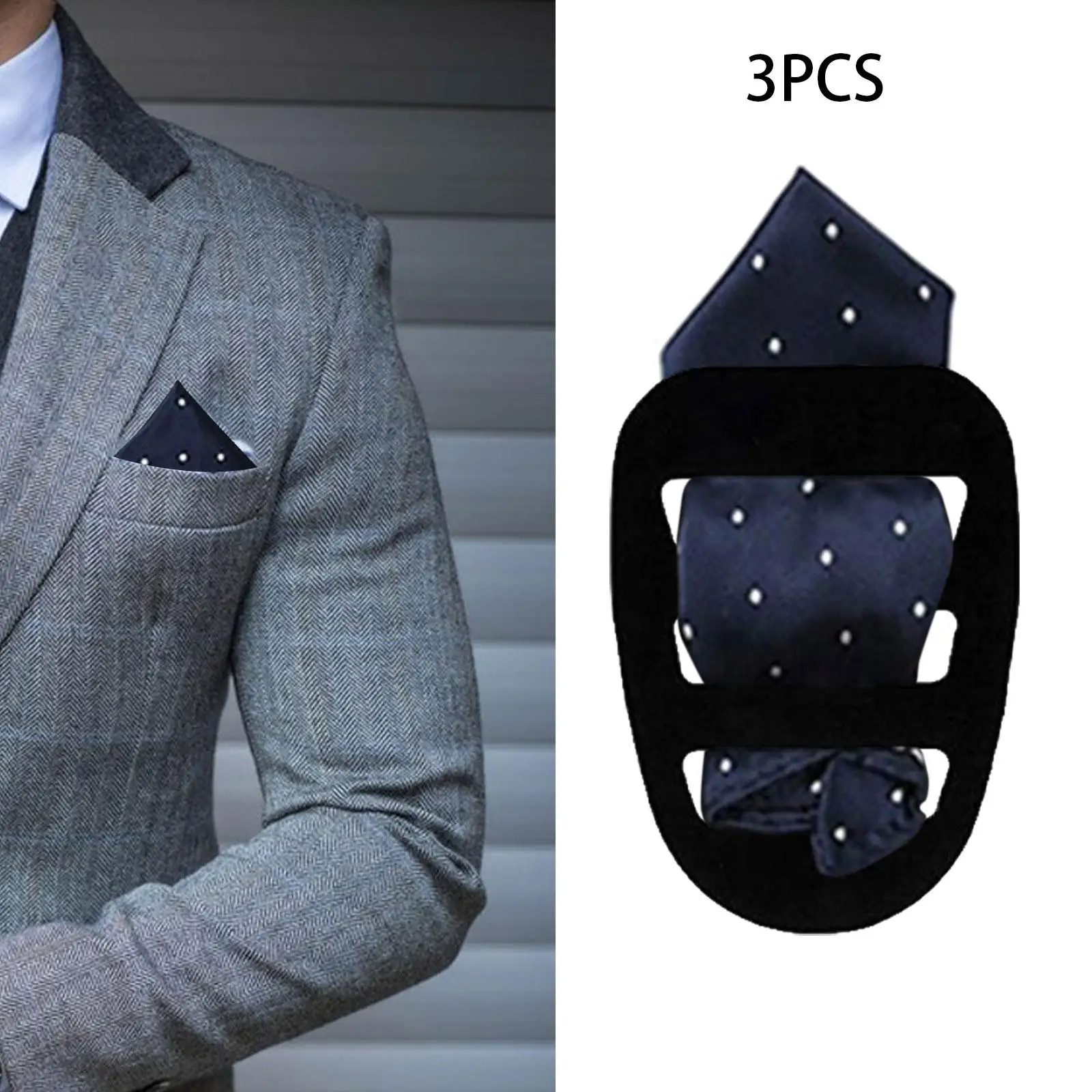 3x Pocket Square Holder Fixing Clip Organizer Pocket Towel Holder Handkerchief Keeper for Men’s suits Accessories Dinner Jackets