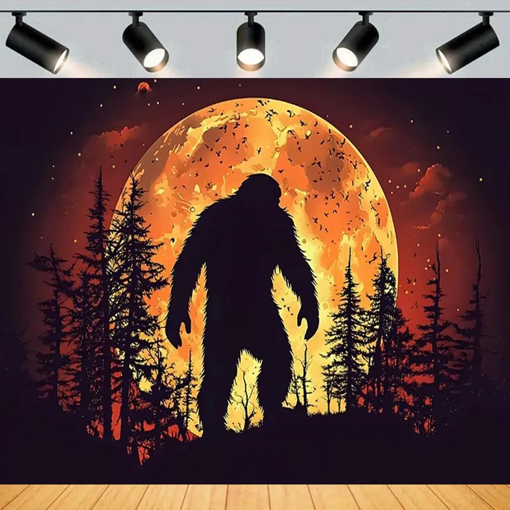 Moonlight Forest Themed Banner Background, Children's and Adults' Birthday Parties, Home Decoration Photography Background Cloth