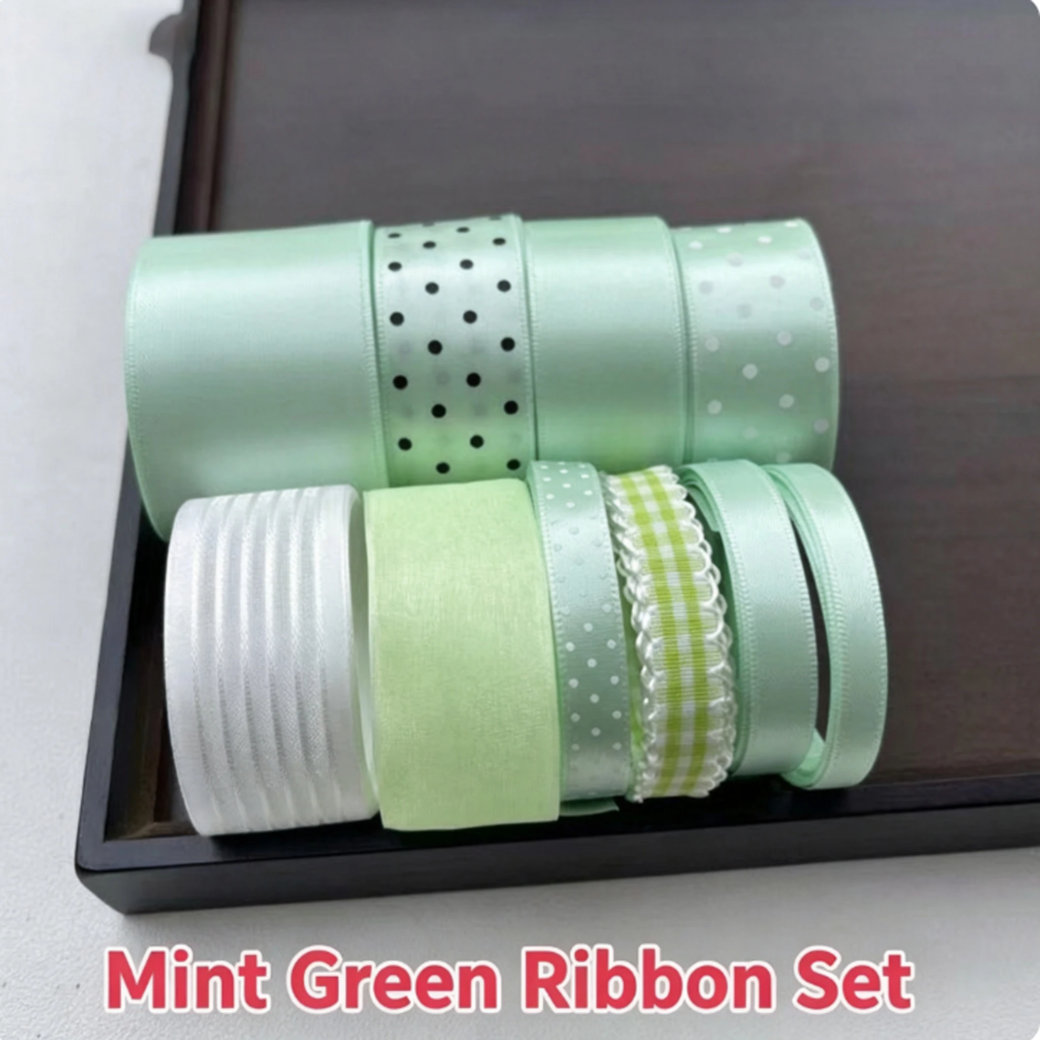10-teiliges Set mit mehrfarbigen koreanischen Polka-Dot-Bändern, handgemachtes DIY-Material, Geschenkverpackungsdekoration, niedliches Geschenk 2026 – Detail 6
