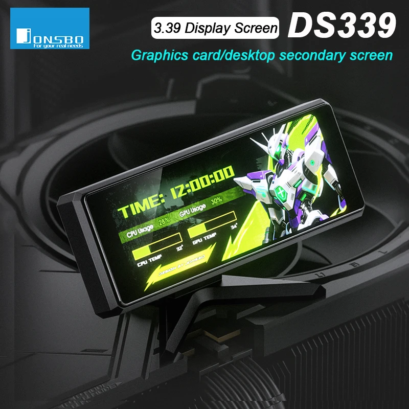 JONSBO DS339 Computer Chassis Display Secondary Screen Support Custom Hardware Monitoring CPU GPU Smart Screen