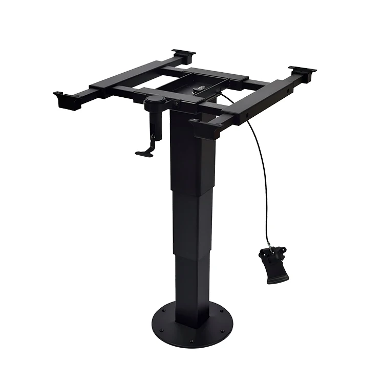 360° Rotating RV Table Leg Height Adjustable Telescopic Pedestal with 4-Way Slider for Luxury Yacht Motorhome Table Pedestal