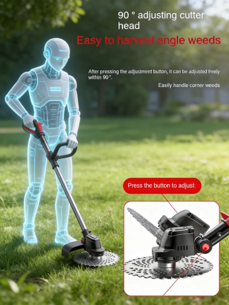 Multifunctional Agricultural Lithium Rechargeable Electric Lawn Mower Household Garden Weeding Tool