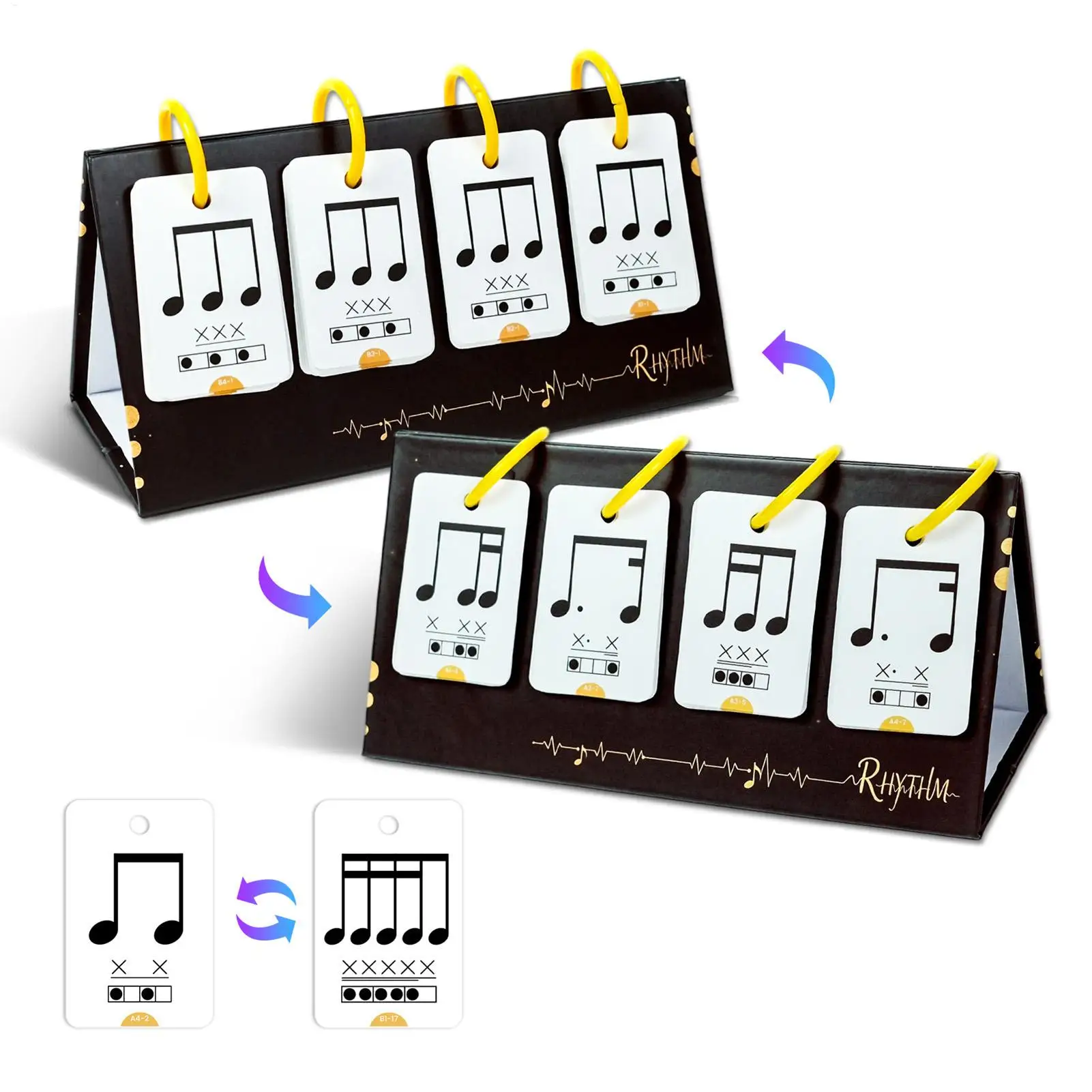 75-Piece Piano Rhythm Flash Cards, Beginner Music Learning Tool, Educational Guide for Home Classroom Lessons Music flash card