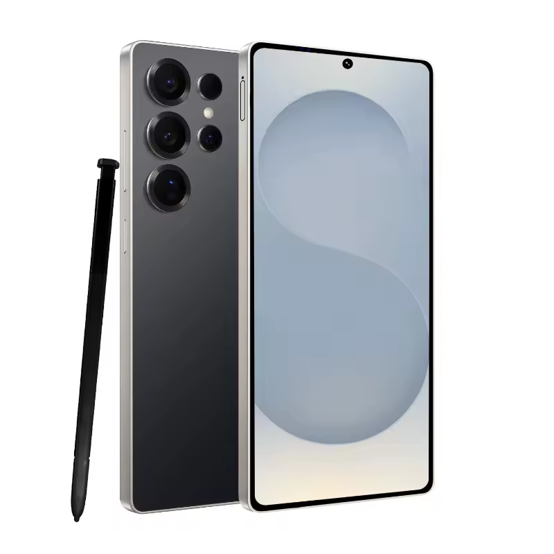 글로벌 비전 S25 울트라 스마트폰의 화면에 여러 앱 아이콘이 배열된 모습