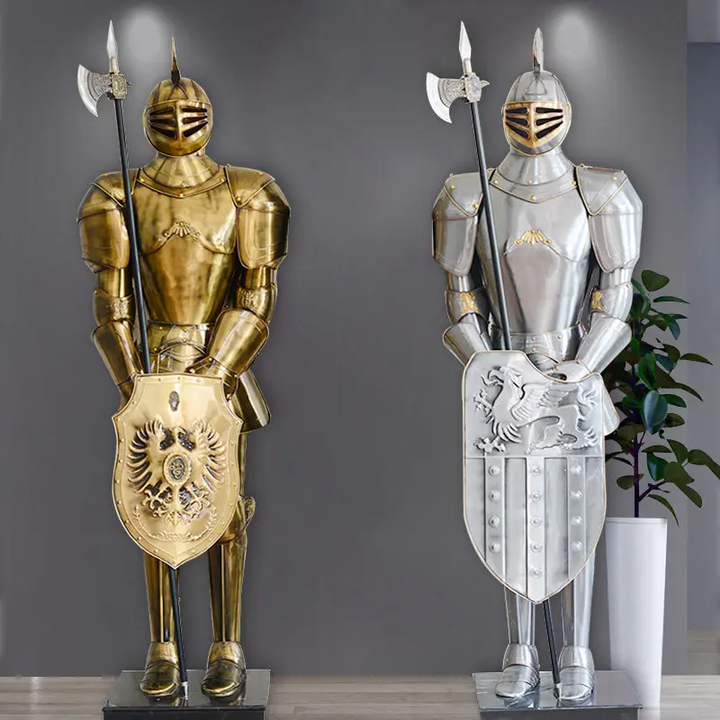 Roman armor samurai model bar restaurant hotel lobby corporate foyer oversized floor-to-ceiling ornaments