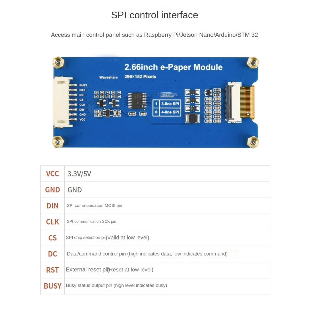 

B68A E-Paper E-Ink Screen Module E-Ink Display Screen Module 2.66 Inch Fit For Raspberry Pi