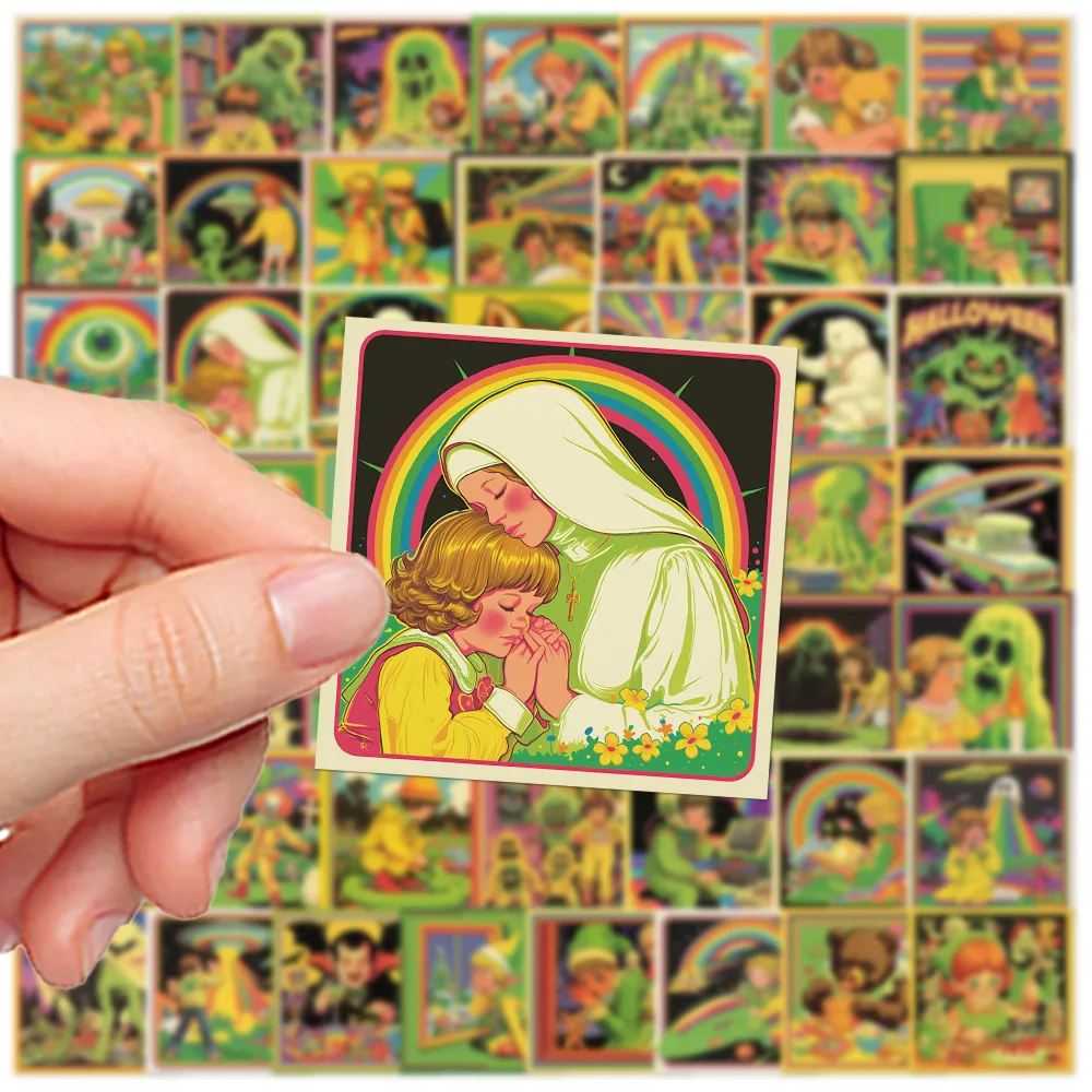 

50PCS American Retro Comic Style Cartoon Sticker DIY Graffiti Phone Laptop Luggage Skateboard Graffiti Decals Fun for Toys Gifts