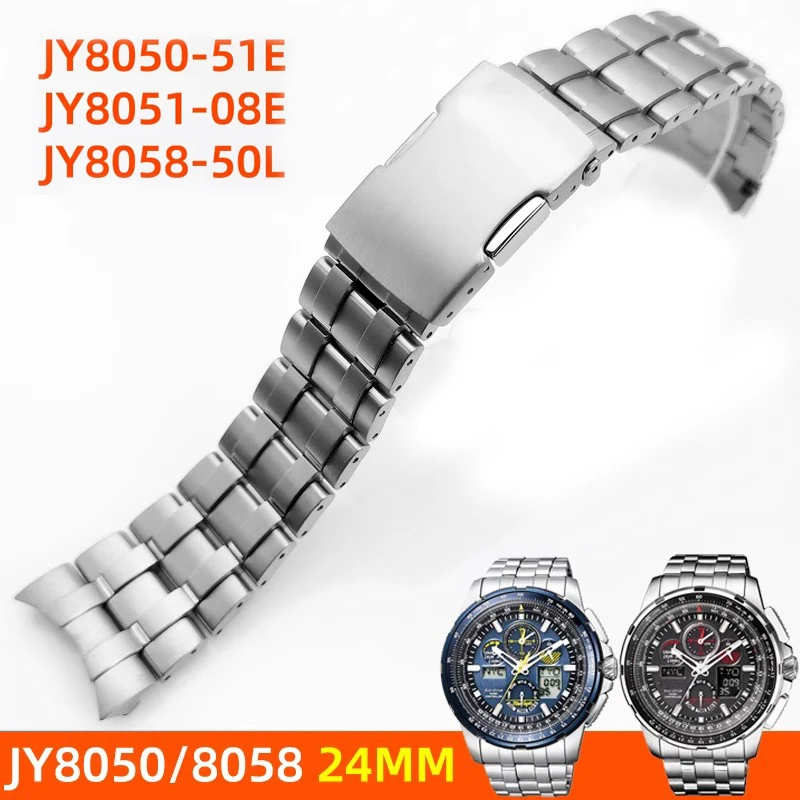 

High Quality 316L Stainless Steel Watchband for Citizen Sky Eagle JY8050 JY8058 JY0010 JY0050 JY8051Watch Chain Strap 24mm