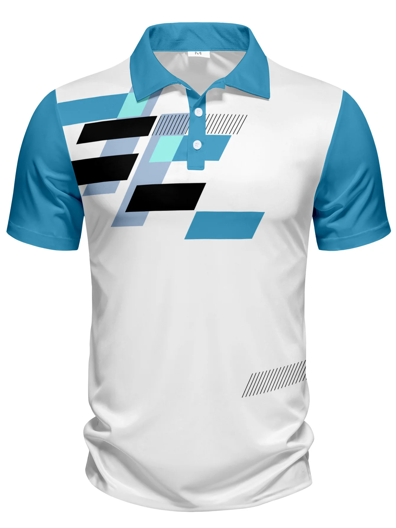 Summer Men's New Printed Polo Fashion Digital Printed Top Flip Collar Polo Machine Washable