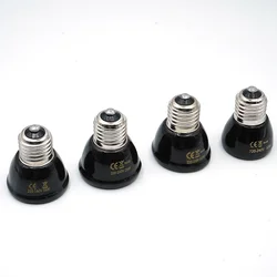 E27 Pet Heating Lamp Black In-Frared Ceramic Emitter Heat Light Bulb Pet Brooder Reptile Mini Infrared Lamp 25/50/75/100W