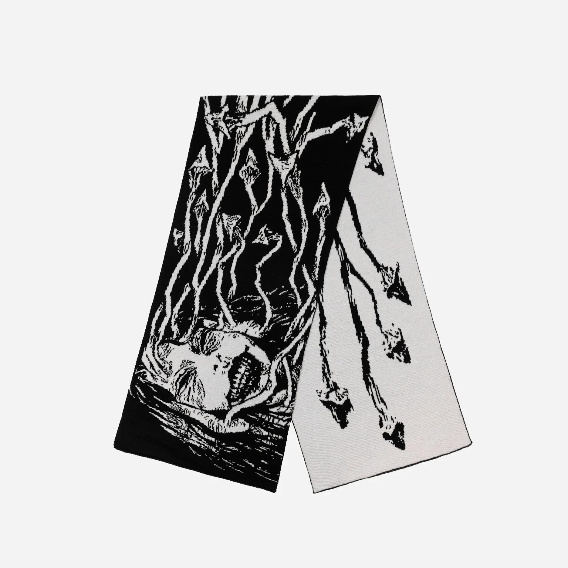 Autumn and Winter New Dark Flame Element Double sided Jacquard Hip Hop Fashion Street Style Multi functional Knitted Scarf