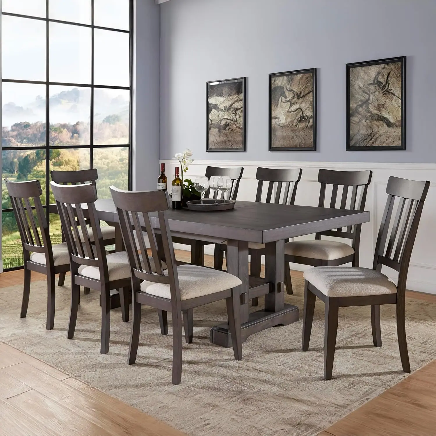 Furniture Napa 9pc Dining Table Set, 72