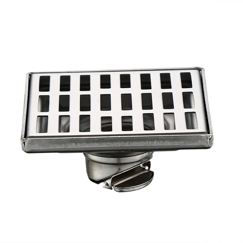 10CM Square Net Design Floor Waste Grates Bathroom Shower Drain Floor Drain Waste Drain Strainer Cover 304 Stainless Steel