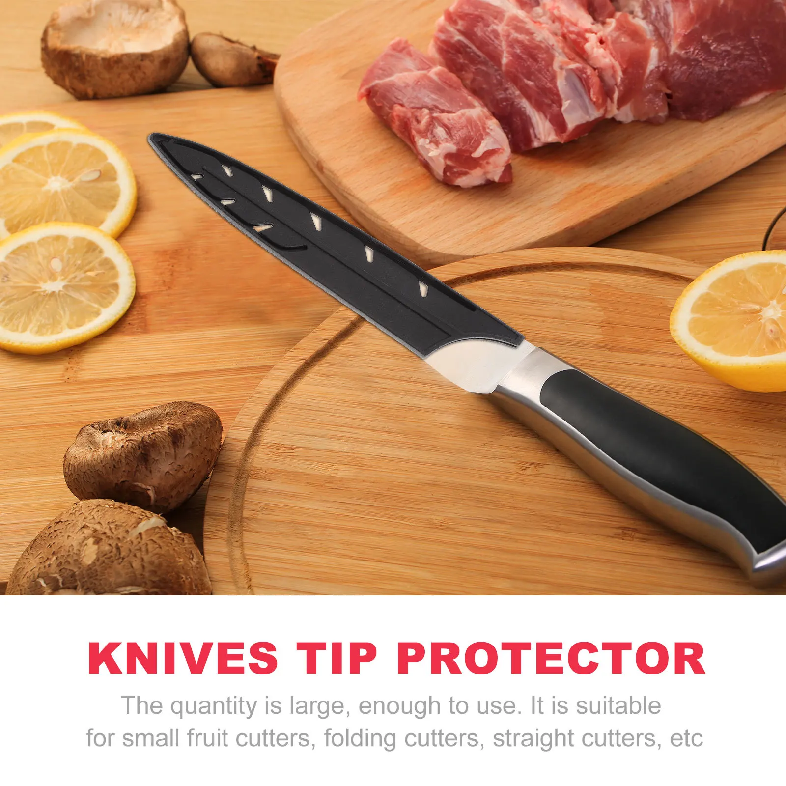 

1 шт., керамический чехол для резака, 8 дюймов, черный пластиковый защитный чехол для хранения ножей, креативный нескользящий дизайн, органайзер для столовых приборов