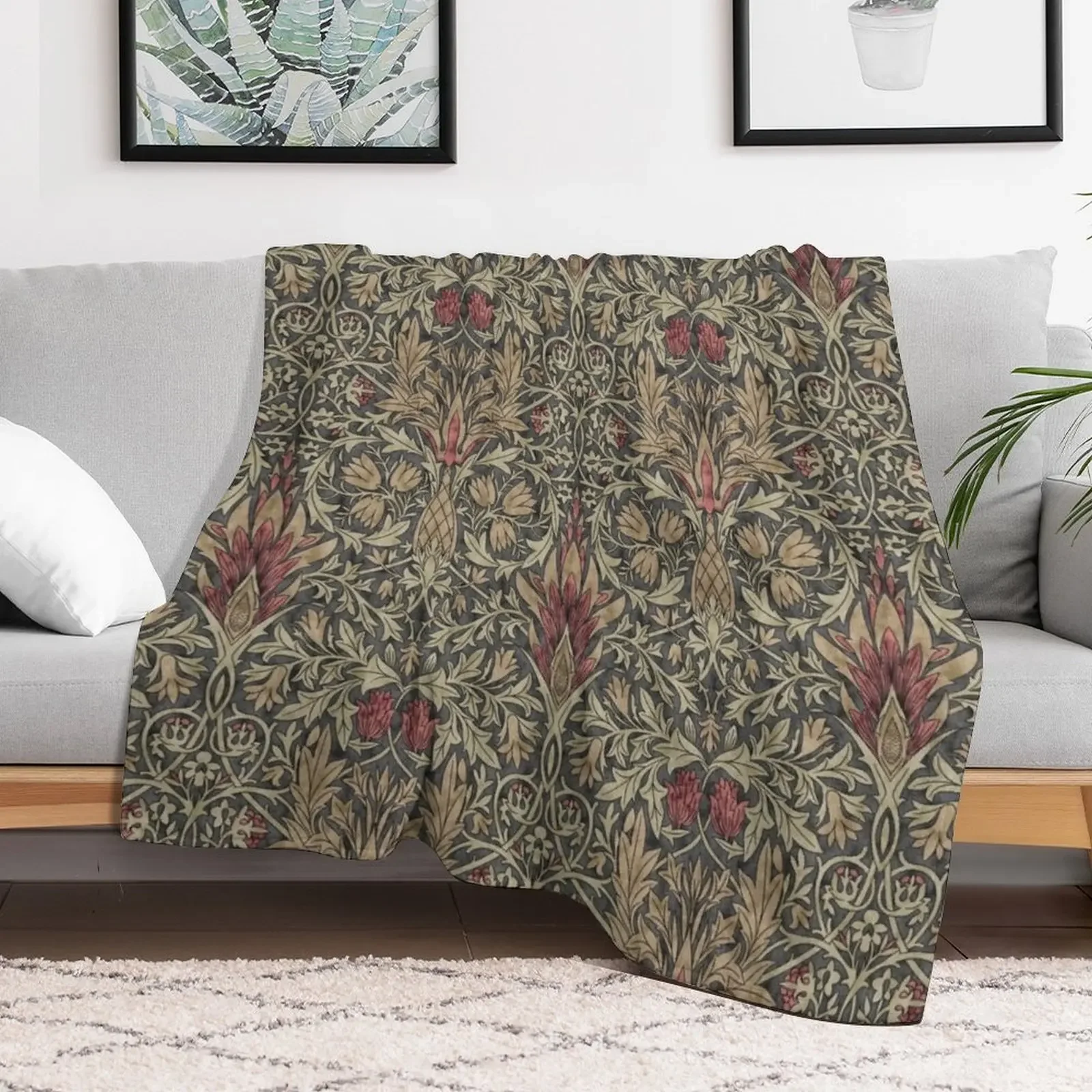 Snakeshead Smoke William Morris Pattern Throw Blanket Warm Summer for sofa Blankets